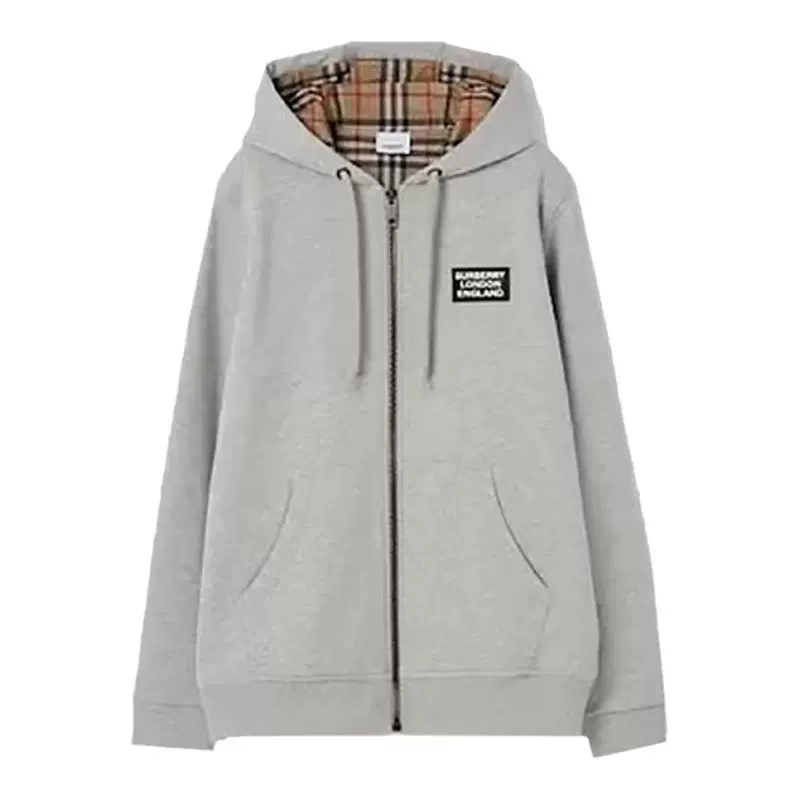 BURBERRY 博柏利 男士灰色棉质拉链连帽夹克 ￥1908.95