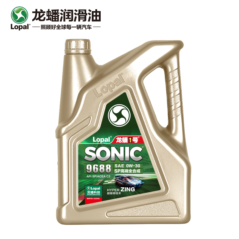 LOPAL 龙蟠 汽油机油 龙蟠1号 SONIC9688 SP/ACEA C3 0W-30 4L全合成机油 428元