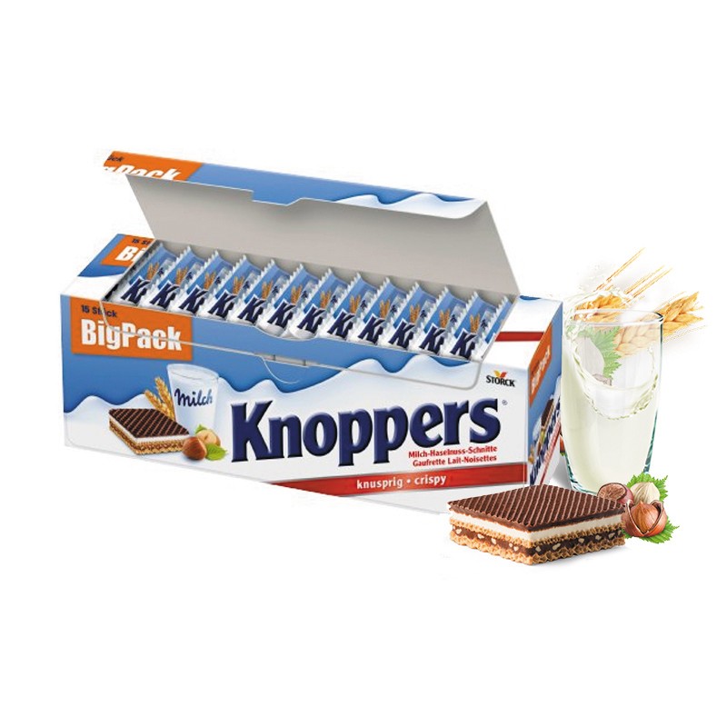 PLUS会员：knoppers 德国原装进口牛奶榛子巧克力威化饼干 375g 27.65元+运费（需用券）