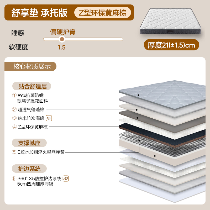 网易严选 弹簧床垫 经典椰棕款 699元(需用券)