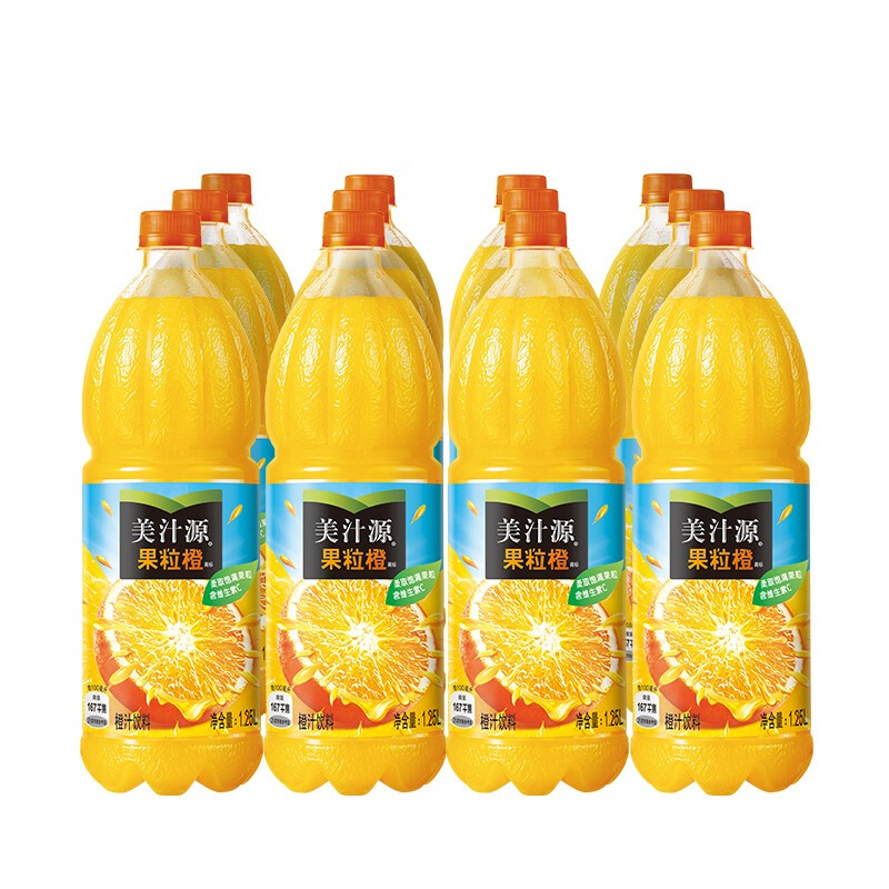 美汁源 可口可乐美汁源 Minute Maid 果粒橙 果汁饮料 1.25L*12 70.1元（需用券）