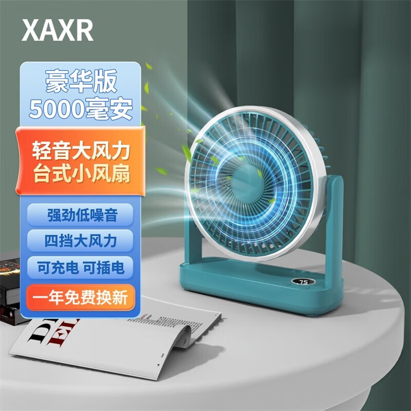 PLUS会员：XAXR USB小风扇LED数显 14.24元