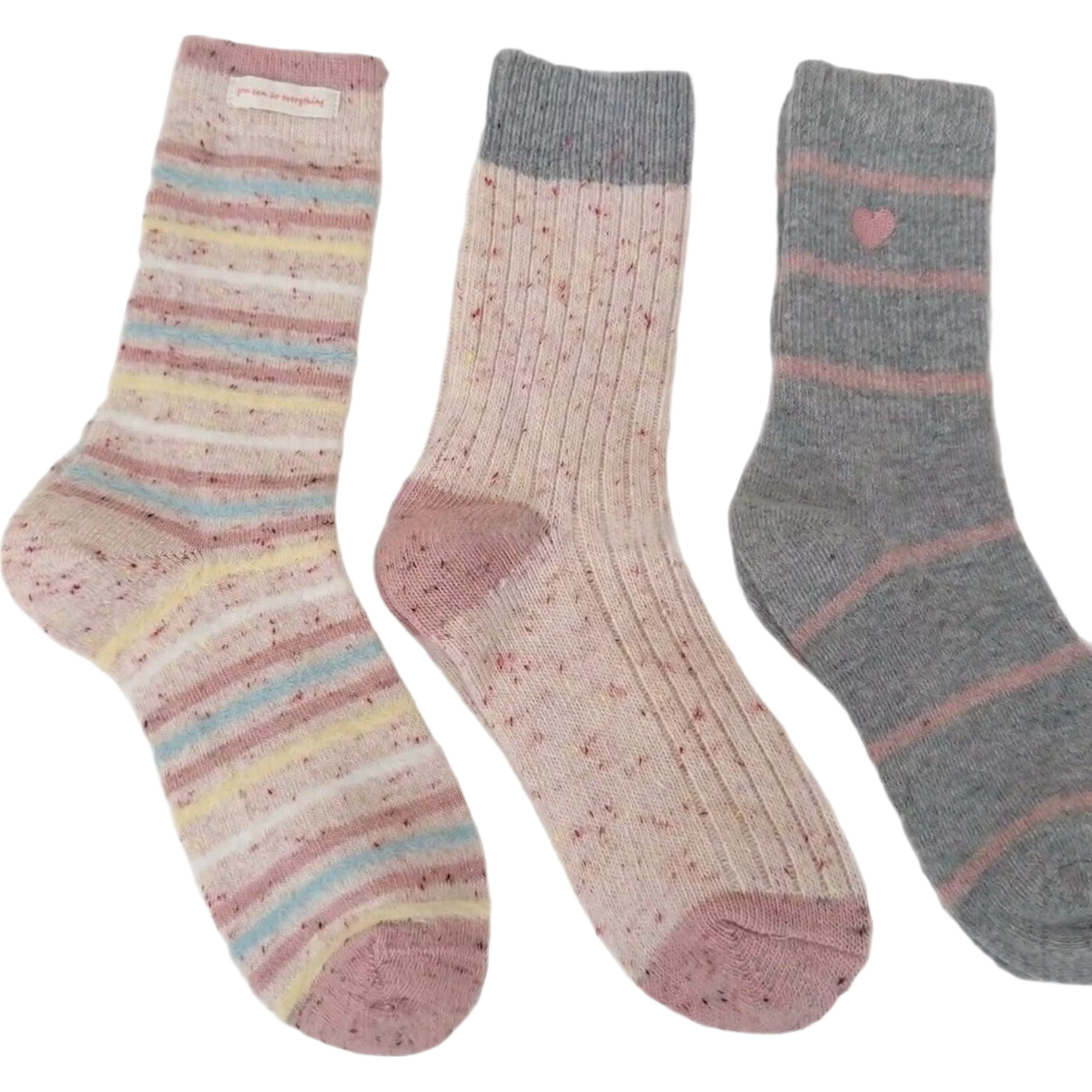 再降价：粉色系列暖秋袜子 买一送一 女中筒袜 森系氛围感少女jk蝴蝶结堆