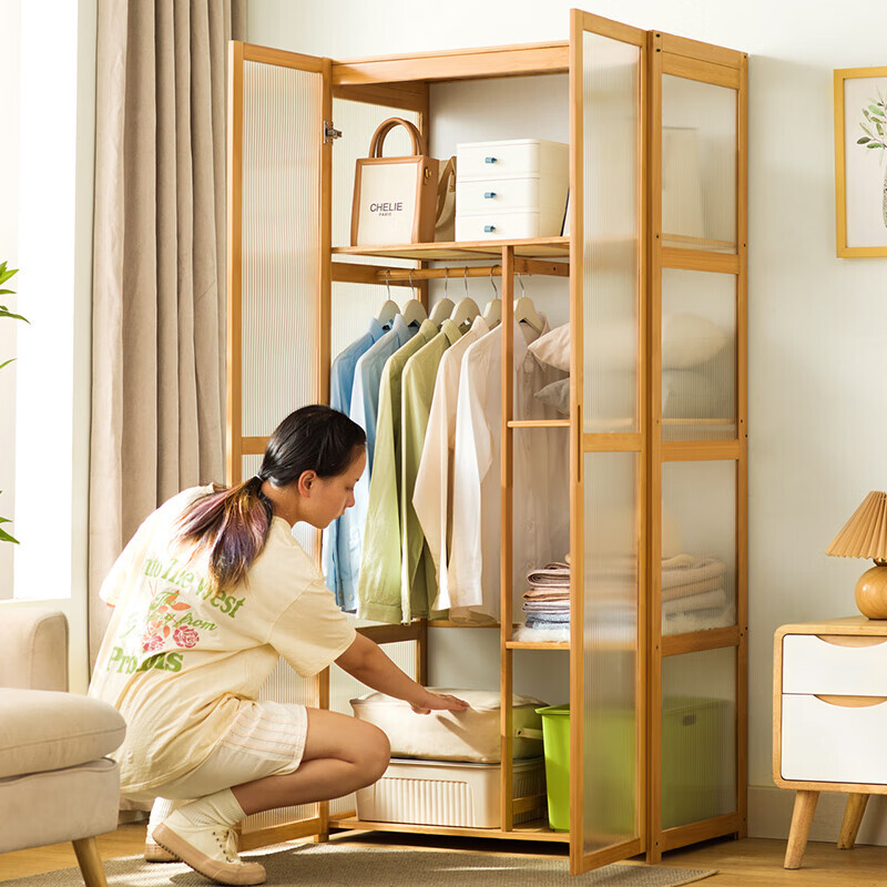 mumaren木马人落地衣柜长虹透明门原色双门64cm3213元包邮满减