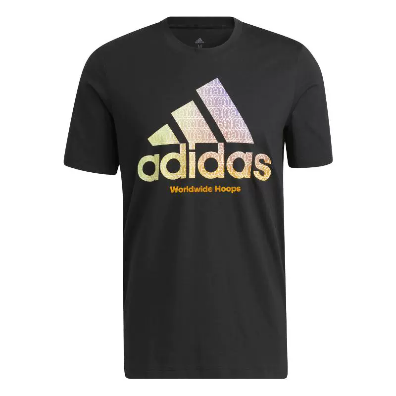 adidas 阿迪达斯 舒适纯棉篮球运动上衣圆领短袖T恤男装夏季adidas阿迪达斯官