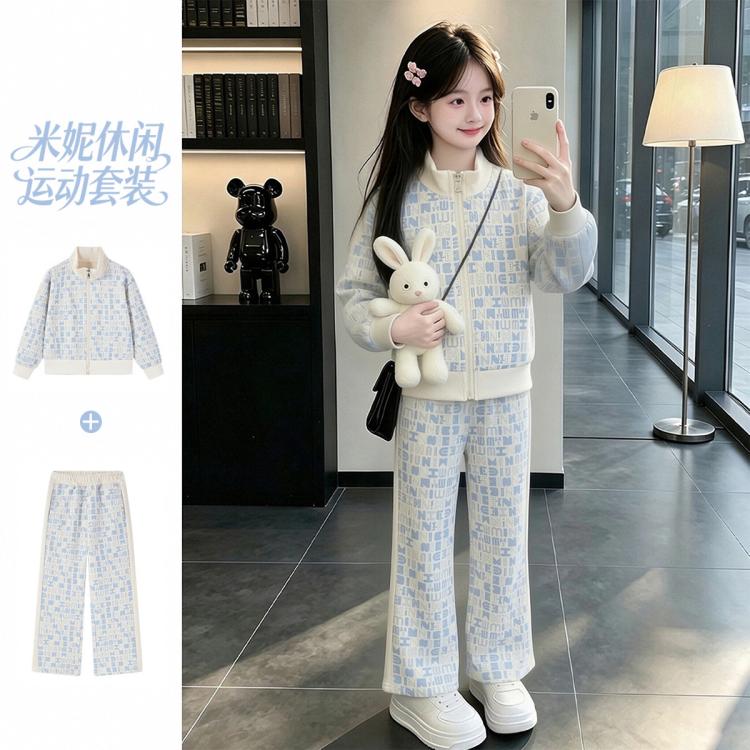 迪士尼 米妮套装女童春秋款儿童可爱休闲外套开衫上衣裤子两件套 120.9元（
