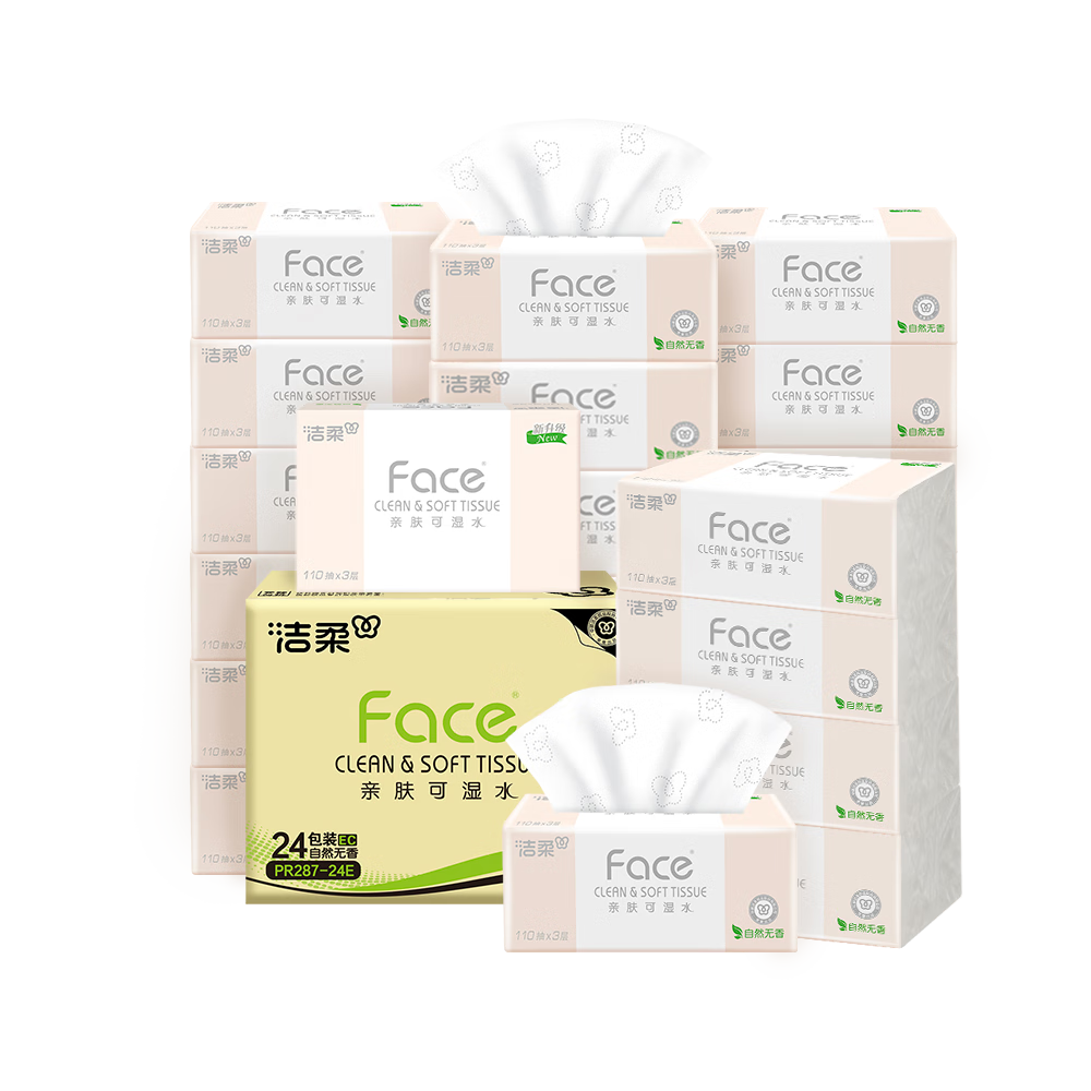 洁柔 Face系列 抽纸 3层110抽24包 31.75元