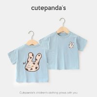 cutepanda's 咔咔熊猫 婴儿衣服休闲短袖T恤夏装男童女童宝宝儿童小童夏季半