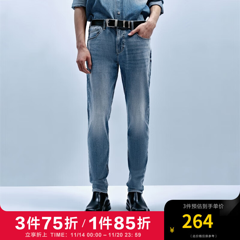 杰克琼斯 杰克·琼斯（JACK&JONES）夏修身版型舒适磨破潮亲肤柔软高弹牛仔裤