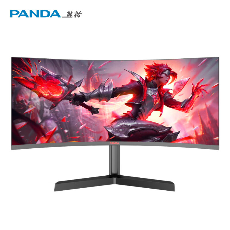 PANDA 熊猫 34英寸电竞带鱼屏 180Hz高刷 WQHD准4K R1500曲面屏 21:9 HDR400 升降旋转