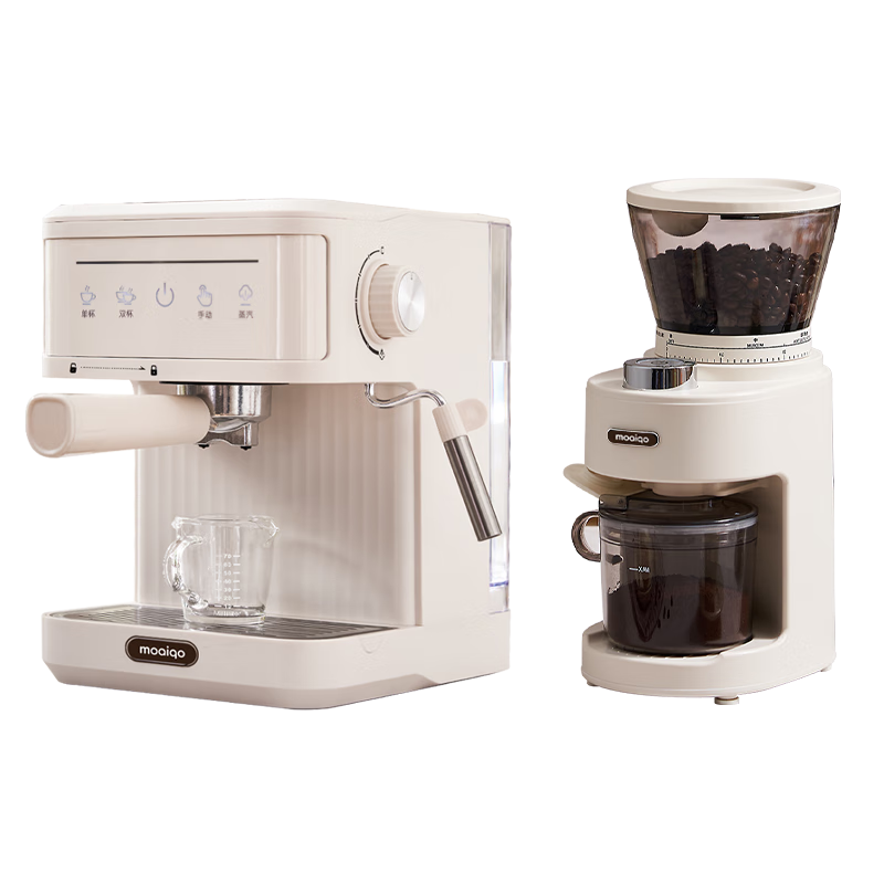 MOAIQO 摩巧 咖啡机研磨一体机家用咖啡机全自动磨豆研磨一体萃取半自动 799.