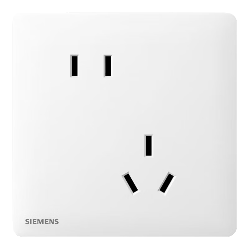 西门子 开关插座 10A斜五孔电源插座 哑光错位二三插 灵煜雾沙白 19.24元