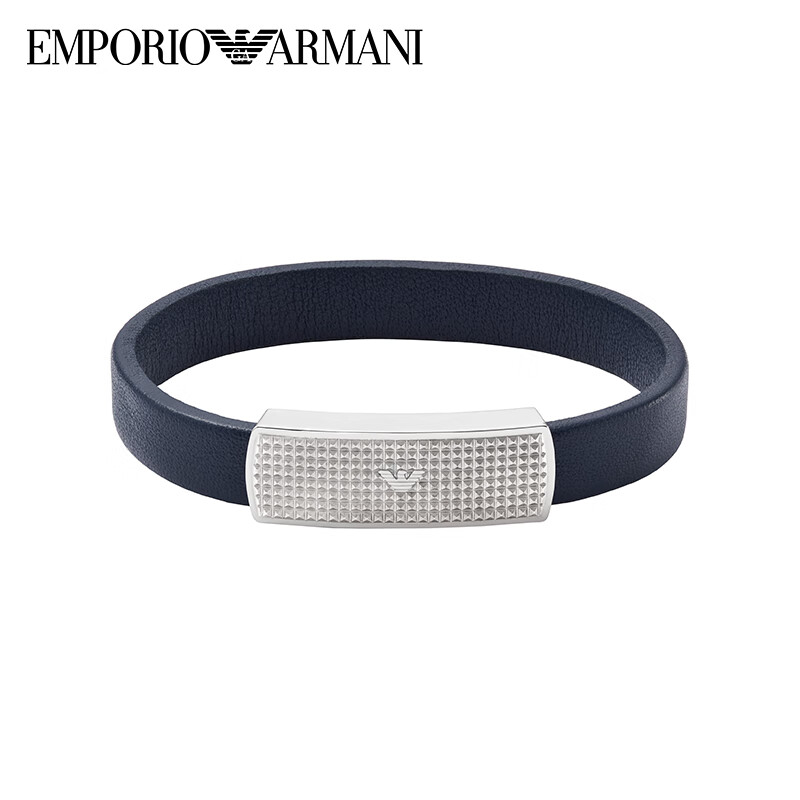 EMPORIO ARMANI 男士鹰标皮质手环 黑色 EGS2987040 ￥259