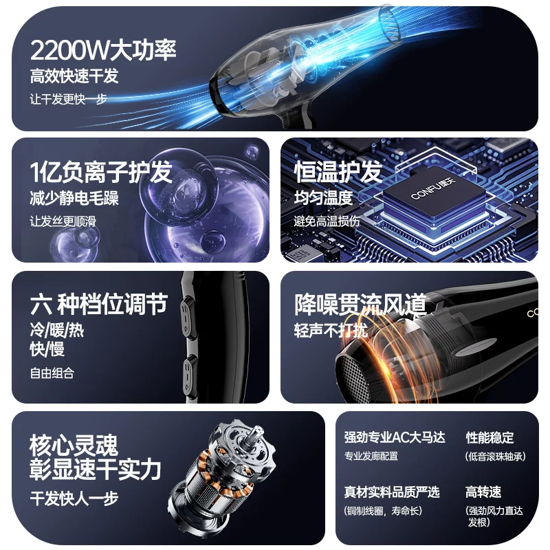 康夫 KF-5878电吹风 深灰色 48.18元 - 线报酷