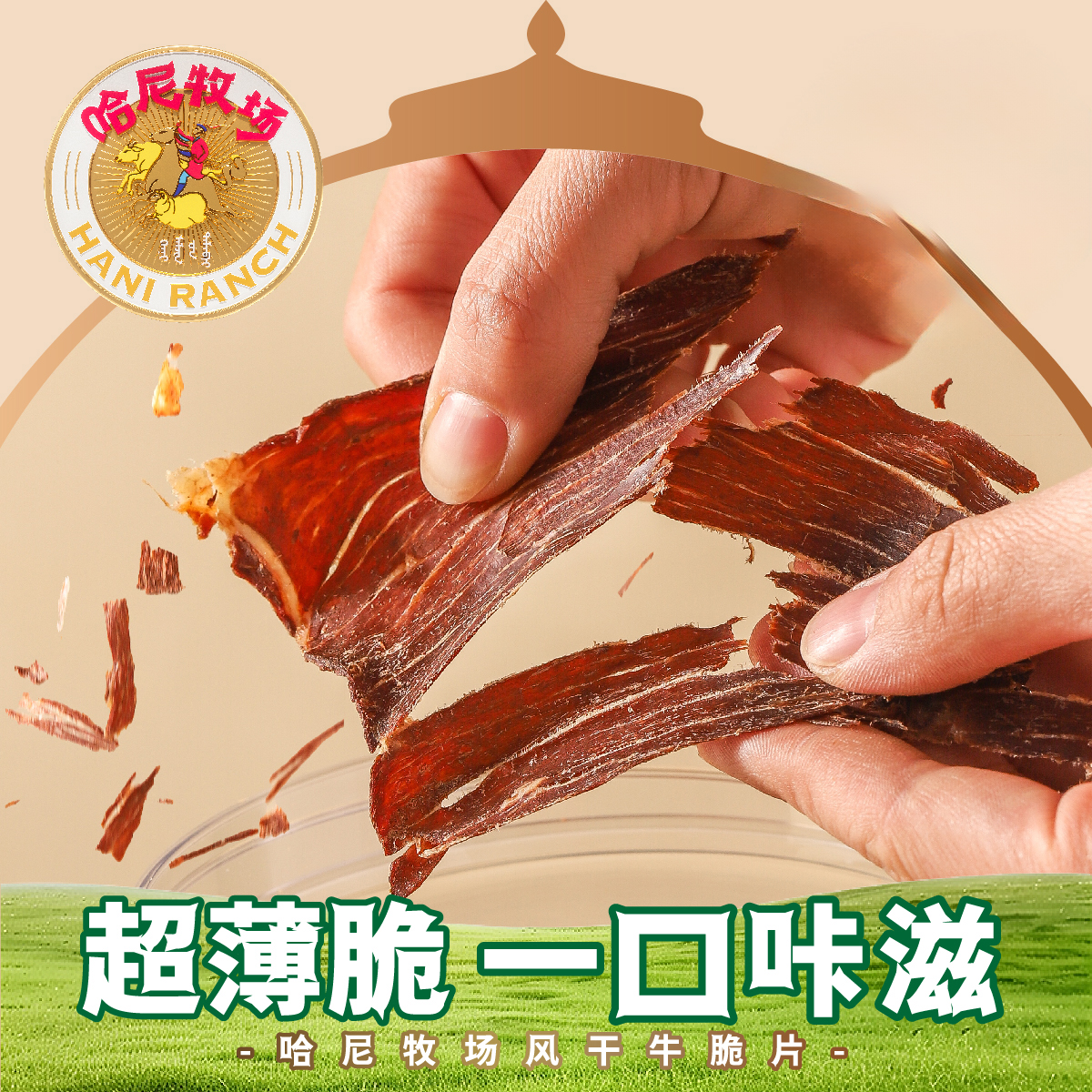 寻香牧场 哈尼牧场高蛋白牛脆脆100g内蒙古特产风干牛肉脆片手撕牛肉脆片 8
