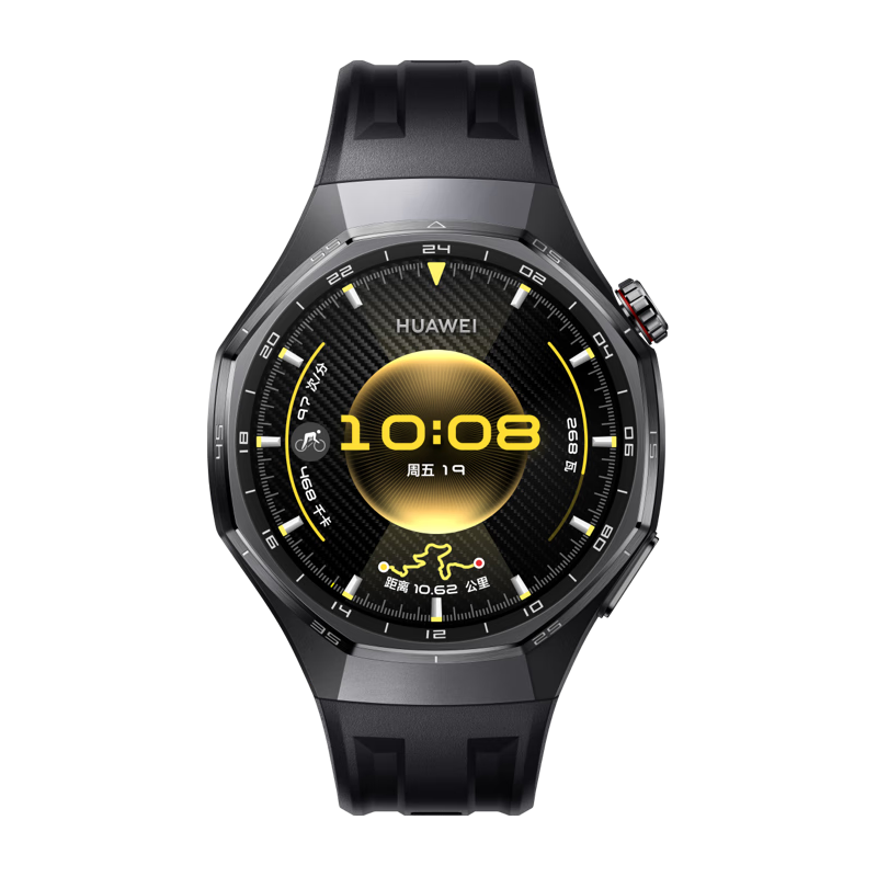 华为 WATCH GT 6 Pro 蓝牙版 智能手表 45.6mm 曜石黑 氟橡胶表带