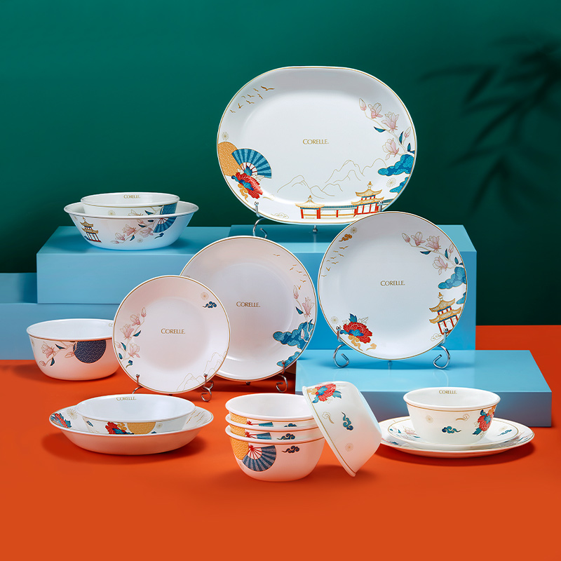 CORELLE 康宁餐具 盛世游园国风送礼居家用进口汤碗盘子套装易清洗 367.65元（