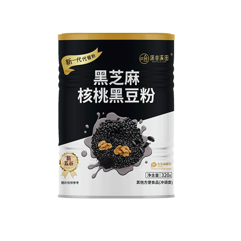 深谷溪田 核桃黑豆黑芝麻糊代餐粉 320g ￥19.8