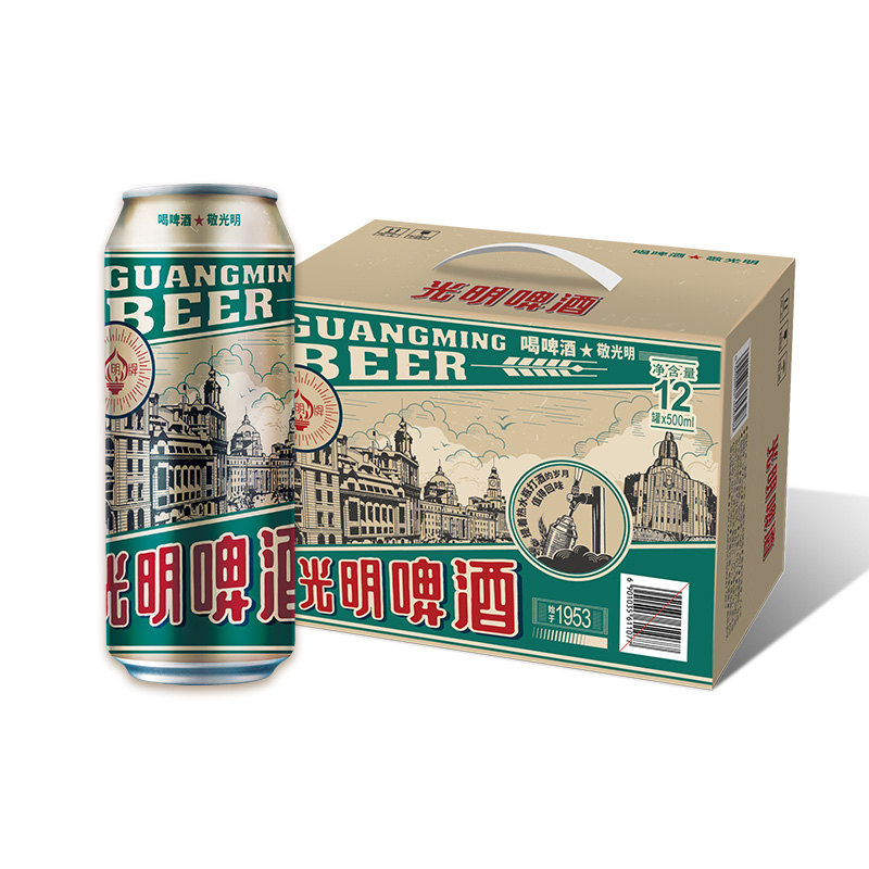 GUANGMINGBEER 光明啤酒 TSINGTAO 青岛啤酒 光明啤酒 500mL*12罐 36.05元（需用券）