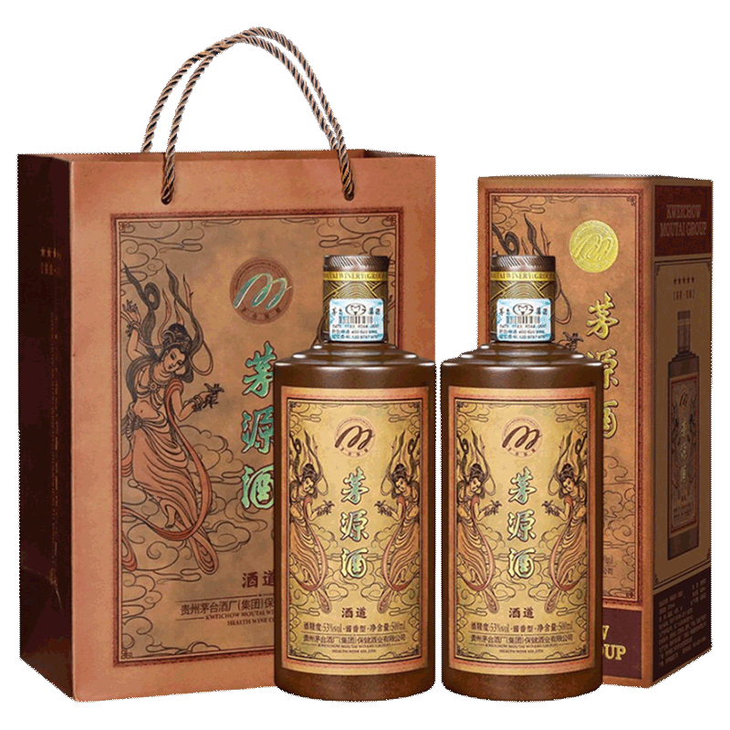 20点开始：茅台 茅源酒 酒道 酱香型白酒 53度 500ml*2瓶 249元包邮（需用券）