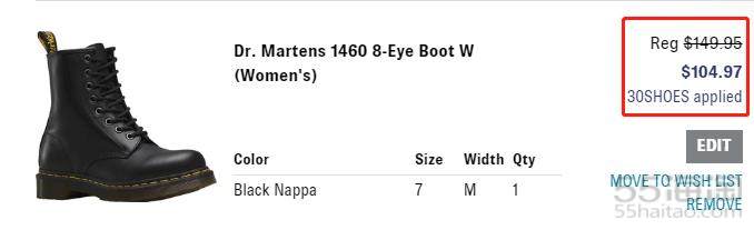 【额外7折】Dr. Martens 1460 女子8孔马丁靴