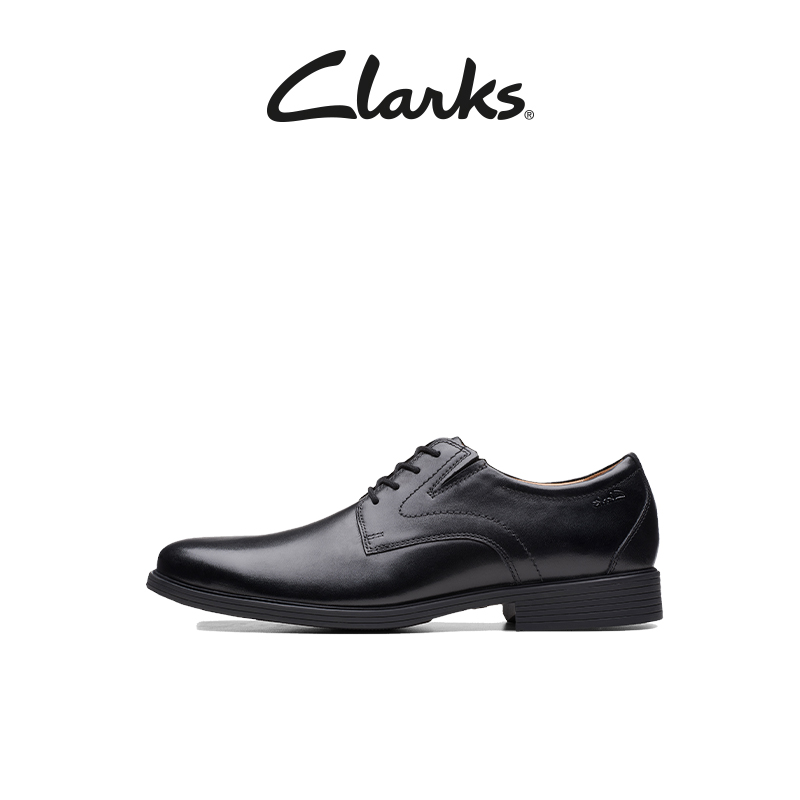 Clarks 男士春夏德比鞋新郎鞋英伦商务绅士正装舒适透气Whiddon Plain 深棕褐色2