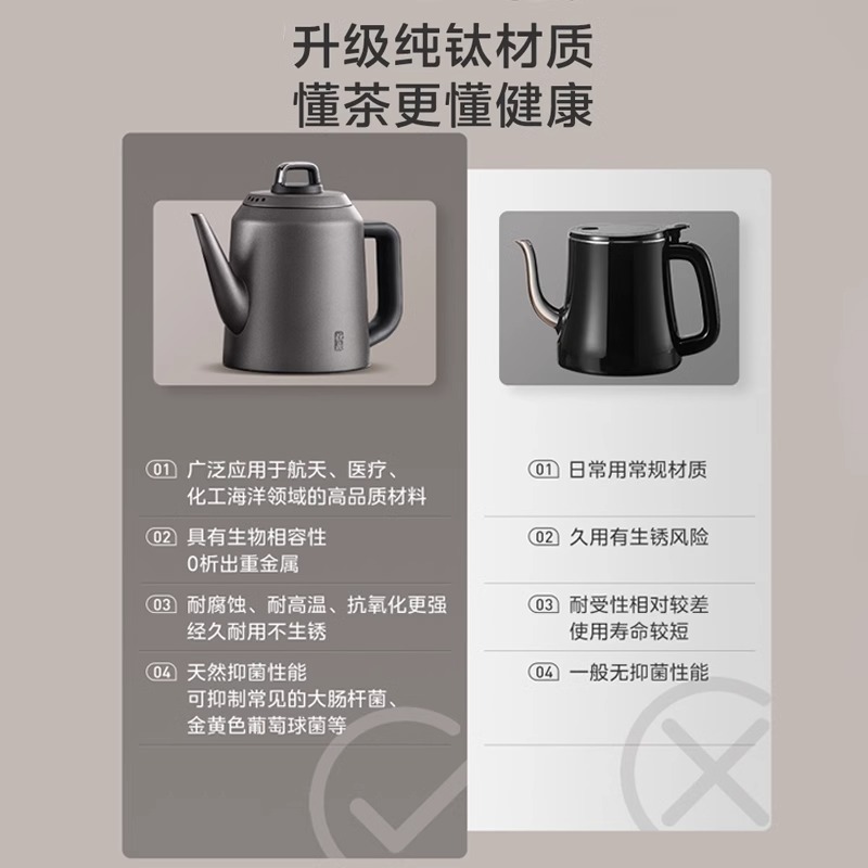 美的 纯钛煮茶器泡茶机全自动上水煮黑茶壶2024新款电热水壶电茶炉 999元（