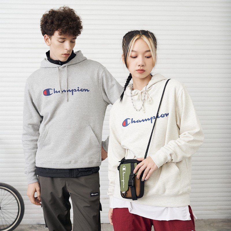 Champion 冠军情侣款草字LOGO长袖连帽衫卫衣男女 藏青色 S 389元（需用券）