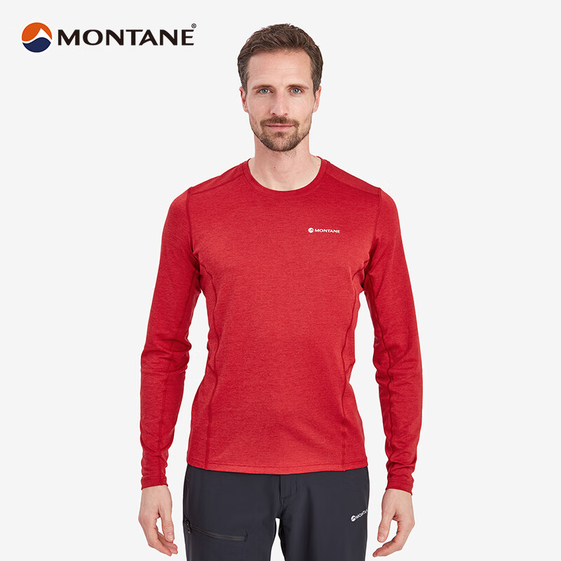 MONTANE 盟泰恩DART LONG SLEEVE 户外速干衣男透气徒步爬山越野跑 内搭 ACER RED 桃