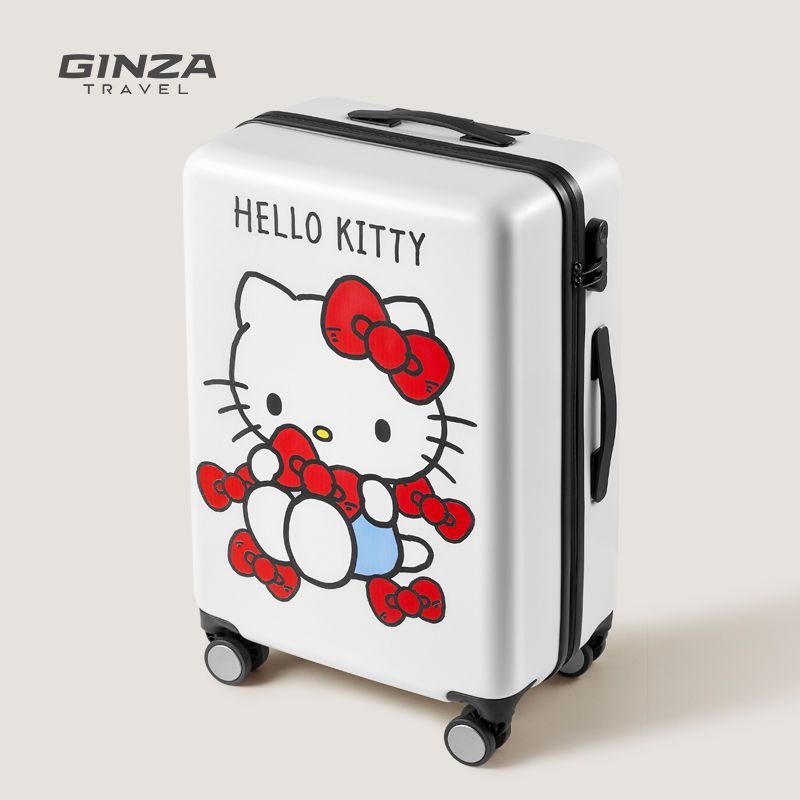 百亿补贴：银座 xHello Kitty正版联名女大容量卡通拉杆万向轮旅行箱 红蝴蝶