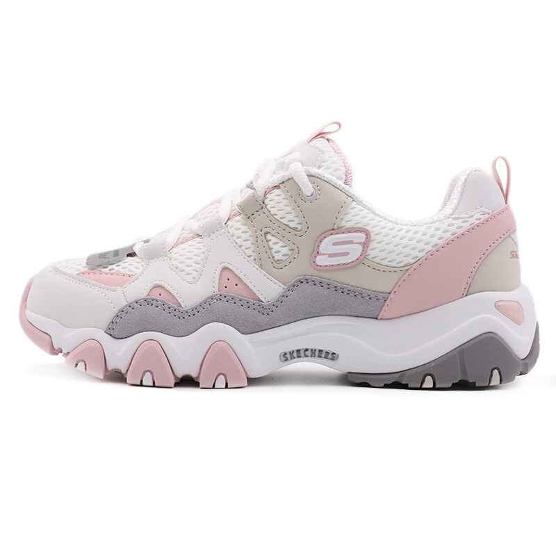 SKECHERS 斯凯奇 D'LITES 2.0 女子休闲运动鞋 99999693/WGPK 白/灰/粉 146.51元（需用券