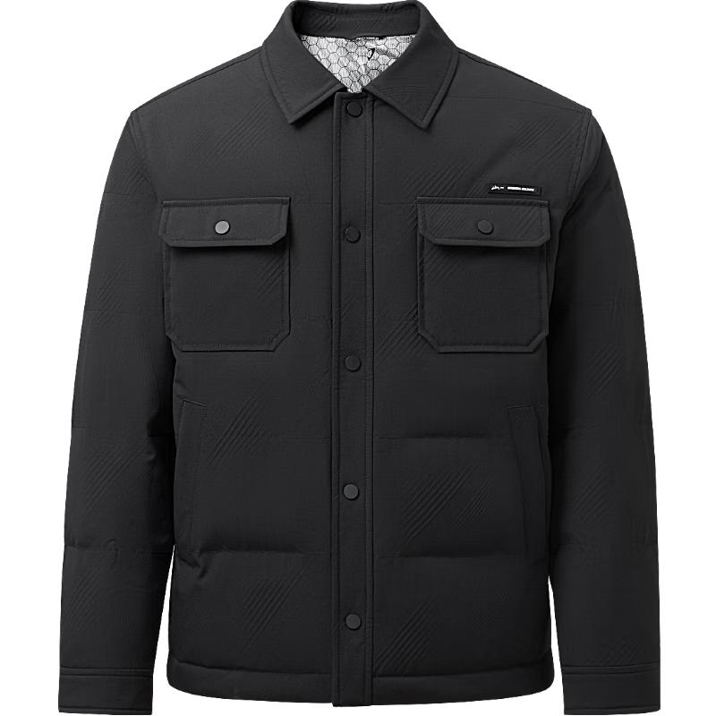 海澜之家 羽绒服男25山不在高翻领保暖鸭绒外套男冬季 黑色91 XL 180/96A 151~164