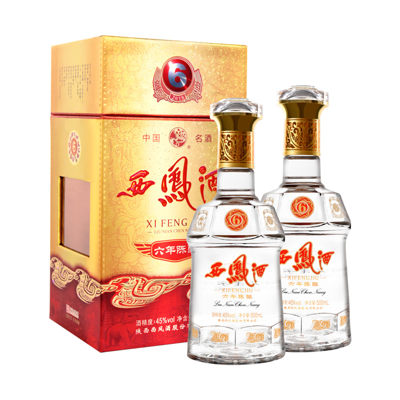 西凤酒 45度6年陈酿凤香型500ml*2瓶 228.6元