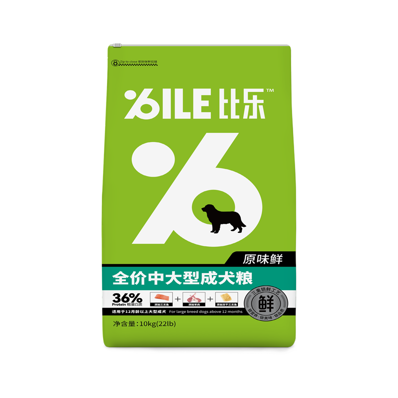 PLUS：Bile 比乐 原味鲜中大型成犬狗粮11kg 224.5元（需领券）