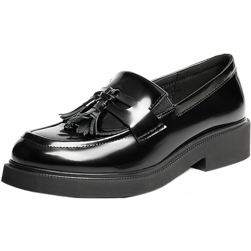 百丽 复古牛皮擦色乐福鞋女2026春新质感平跟通勤单鞋B2971AA6 黑色 40 499元（