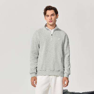 超V：斯凯奇 翻领卫衣 男式半拉链肌理感卫衣 25年秋冬款 132元