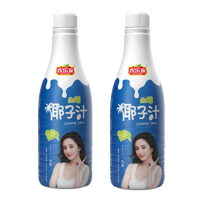 HUANLEJIA 欢乐家 椰子汁 大瓶装 1升×2瓶果肉型植物蛋白饮料 12.76元（需用券