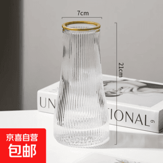 京喜 特大号玻璃花瓶桌面插花水养鲜花富贵竹高花瓶ins风客厅装饰摆件 锥桶竖条纹 0.49元 - 86线报 京喜 特大号玻璃花瓶桌面插花水养鲜花富贵竹高花瓶ins风客厅装饰摆件 锥桶竖条纹 0.49元 - 86线报