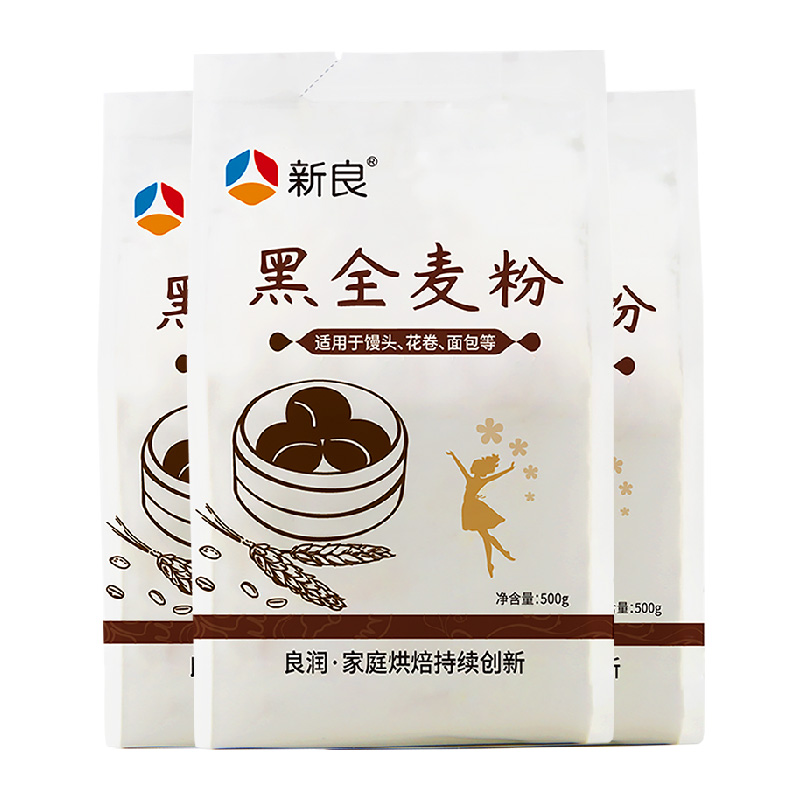 88VIP：新良 黑全麦面粉 500g 15.51元