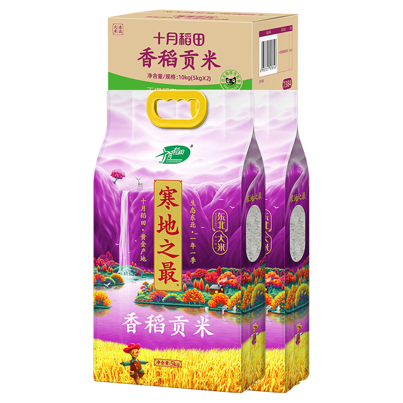十月稻田 2025年新米 十月稻田东北寒地之最香稻贡米5kg2袋 47.93元