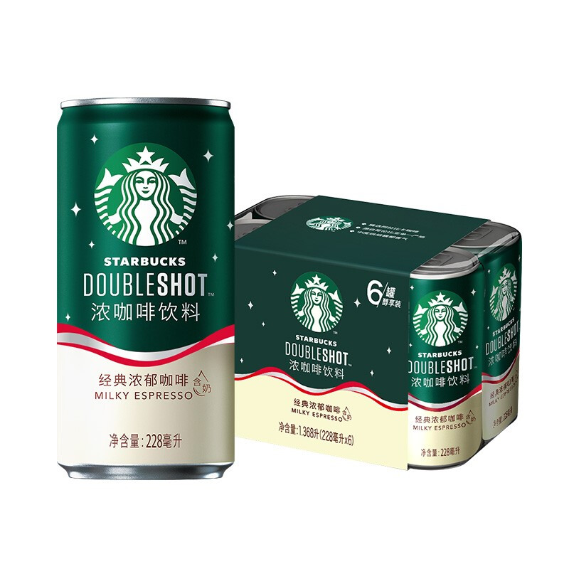 STARBUCKS 星巴克 星倍醇 经典浓郁咖啡 228ml*6罐 39.77元