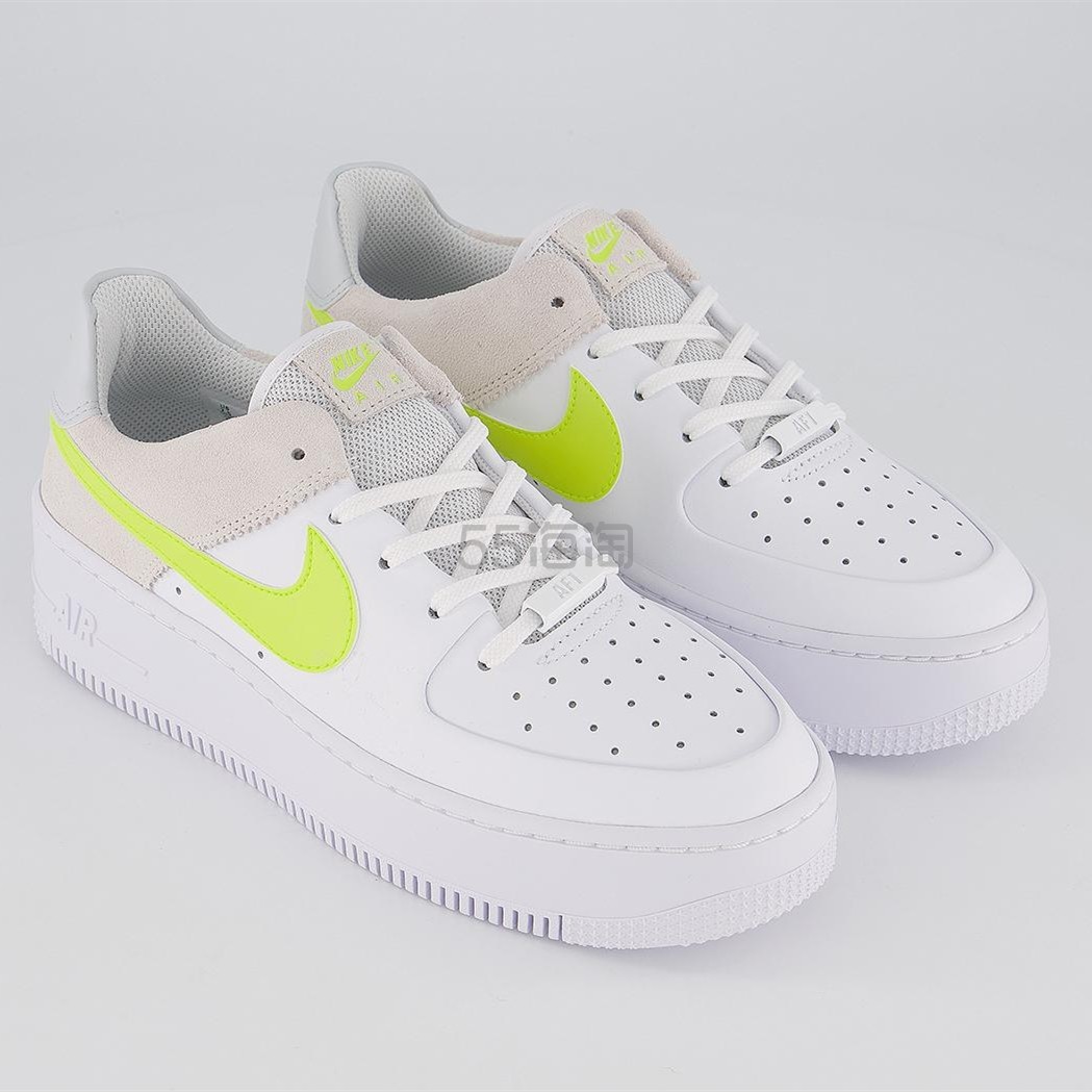 Nike 耐克 Air Force 1 Sage 空军1号 米白柠檬黄拼色运动鞋