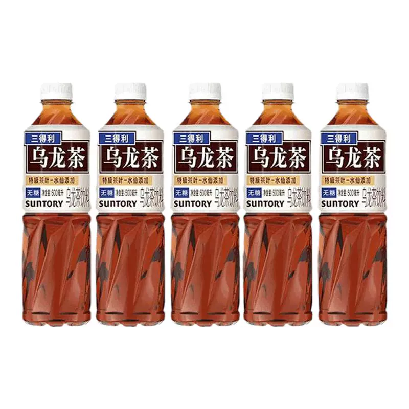 SUNTORY 三得利 乌龙茶500ml*5瓶 多口味 0脂肪特级茶叶无糖饮料 ￥9.9