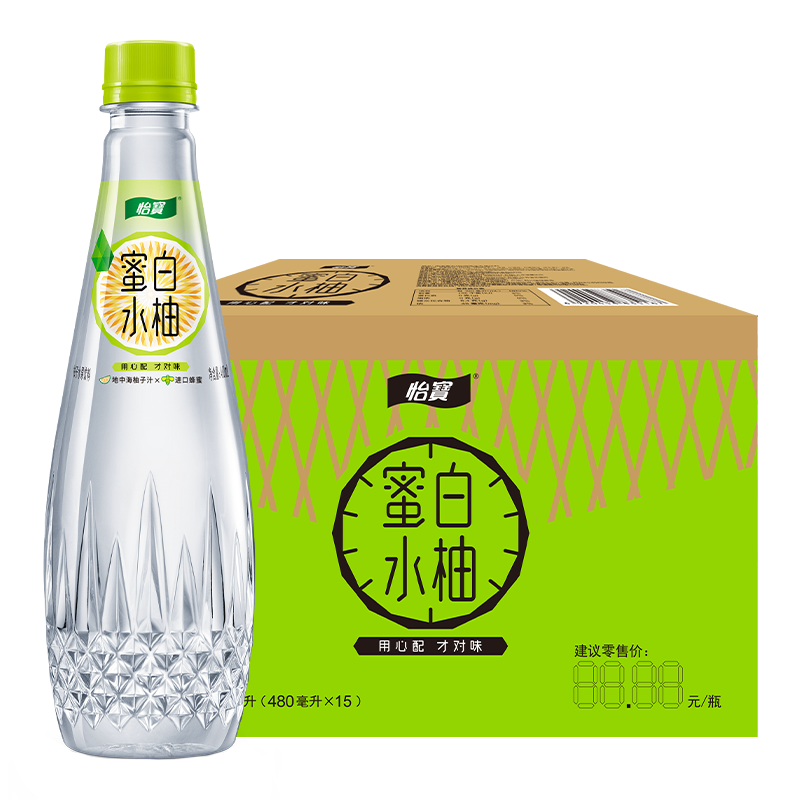 88VIP：C'estbon 怡宝 蜜水白柚 水果饮料 480ml*15瓶整箱装 （蜂蜜+柚子果汁饮料