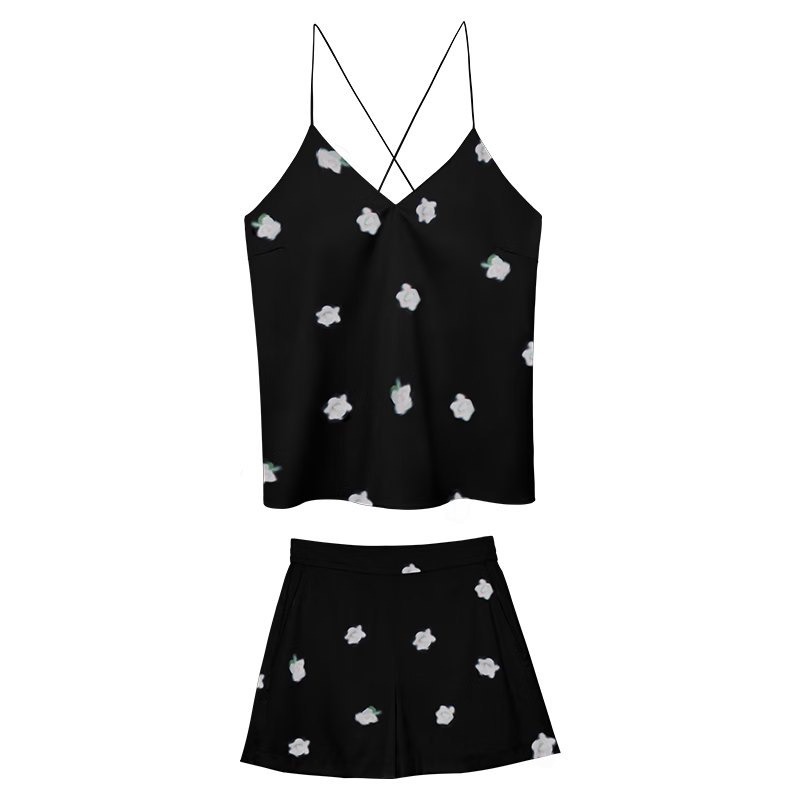 PLUS会员 ubras 栀子花带杯吊带裙 透气流光睡裙*2 黑色 M L 可选 60.95元/件（共1