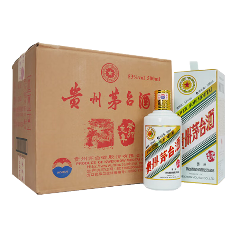 MOUTAI 茅台 生肖纪念 癸卯兔年 酱香型白酒 53度 500ml*6 整箱装 15999.06元包邮（