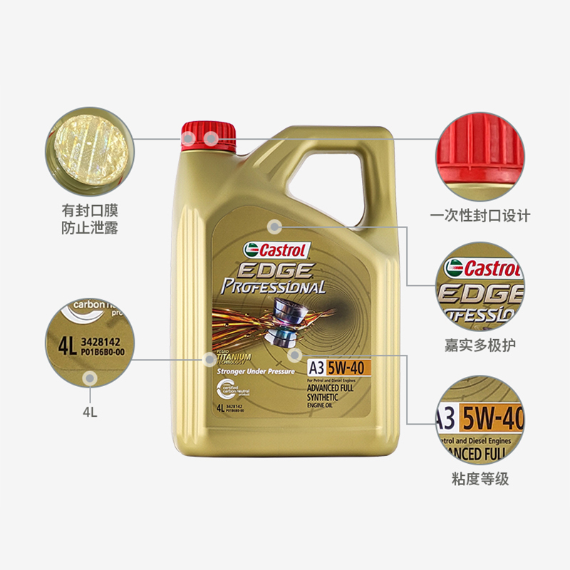 88VIP：Castrol 嘉实多 极护 5W-40 SN级 全合成机油 4L 185.25元