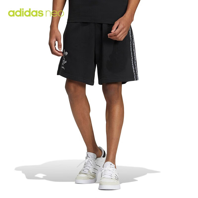adidas 阿迪达斯 neo男裤夏季新款五分裤舒适休闲透气运动短裤 HD7259 M 99元