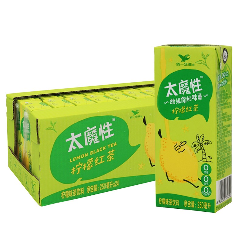 统一 太魔性 柠檬红茶 网红茶 经典柠檬茶风味饮品 250ml*24盒 11.76元（需用券