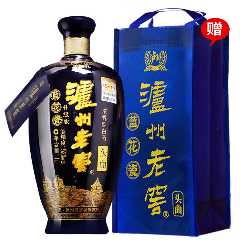 泸州老窖 头曲 蓝花瓷 52%vol 浓香型白酒 1000ml 单瓶装 147元